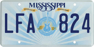 MS license plate LFA824