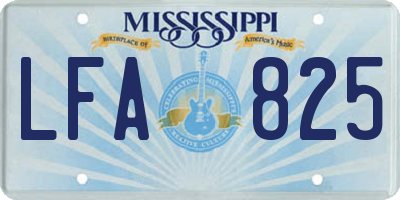 MS license plate LFA825