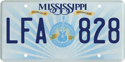 MS license plate LFA828