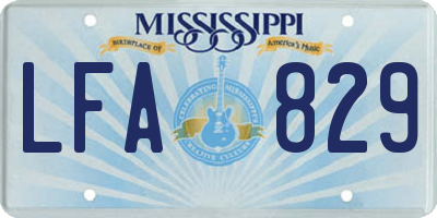 MS license plate LFA829