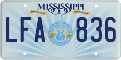 MS license plate LFA836