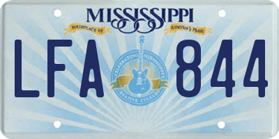 MS license plate LFA844