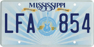 MS license plate LFA854
