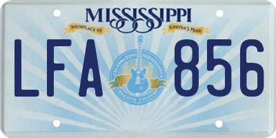 MS license plate LFA856