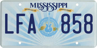 MS license plate LFA858