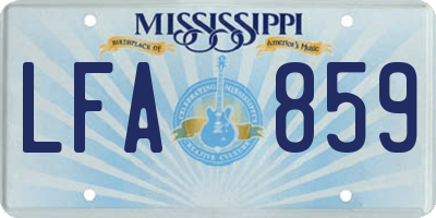 MS license plate LFA859