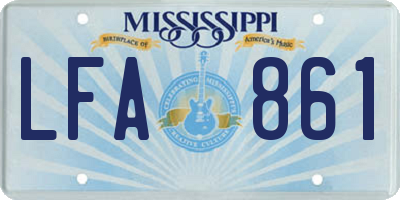 MS license plate LFA861