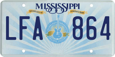 MS license plate LFA864