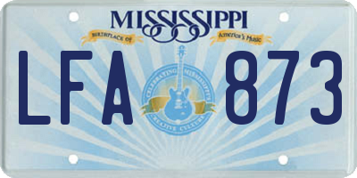 MS license plate LFA873