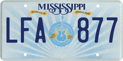 MS license plate LFA877