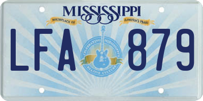 MS license plate LFA879
