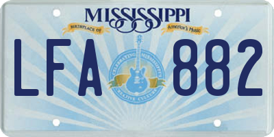 MS license plate LFA882