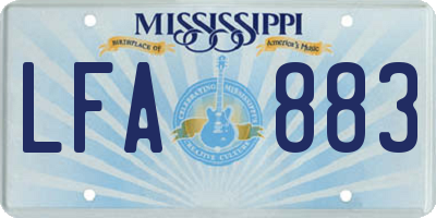 MS license plate LFA883