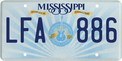 MS license plate LFA886