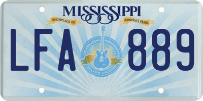MS license plate LFA889