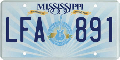 MS license plate LFA891