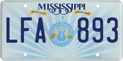 MS license plate LFA893