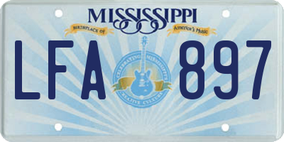 MS license plate LFA897