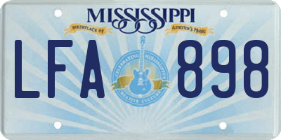 MS license plate LFA898