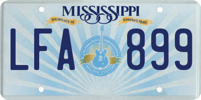 MS license plate LFA899