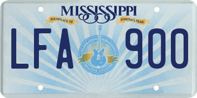 MS license plate LFA900