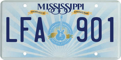 MS license plate LFA901