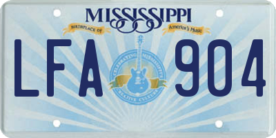 MS license plate LFA904