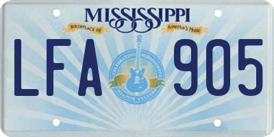 MS license plate LFA905