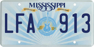 MS license plate LFA913