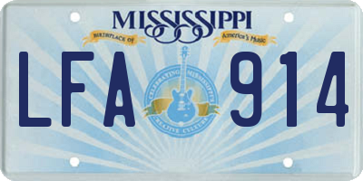 MS license plate LFA914