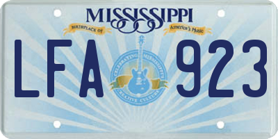 MS license plate LFA923