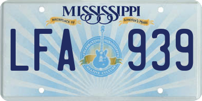 MS license plate LFA939