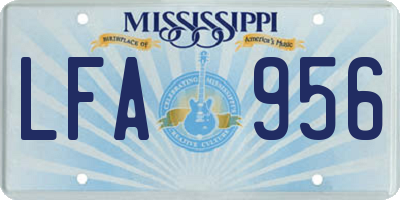 MS license plate LFA956