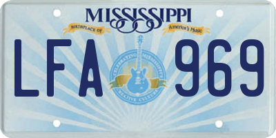 MS license plate LFA969