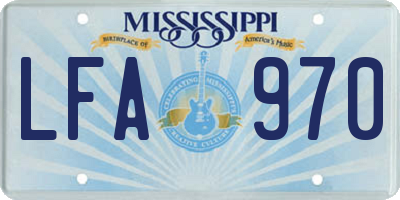 MS license plate LFA970