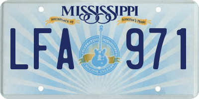 MS license plate LFA971