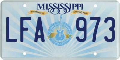 MS license plate LFA973