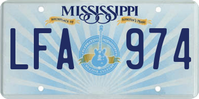 MS license plate LFA974
