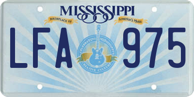 MS license plate LFA975