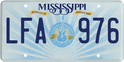 MS license plate LFA976