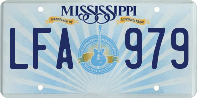 MS license plate LFA979