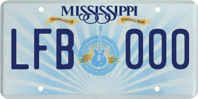 MS license plate LFB000