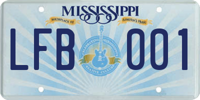 MS license plate LFB001