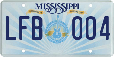 MS license plate LFB004
