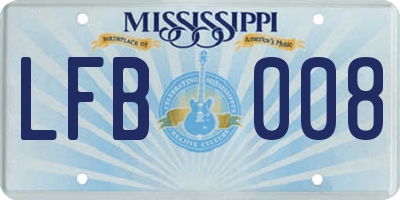 MS license plate LFB008