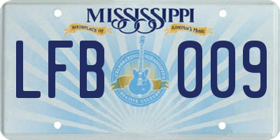 MS license plate LFB009