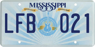 MS license plate LFB021
