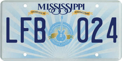 MS license plate LFB024