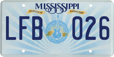 MS license plate LFB026