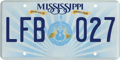 MS license plate LFB027